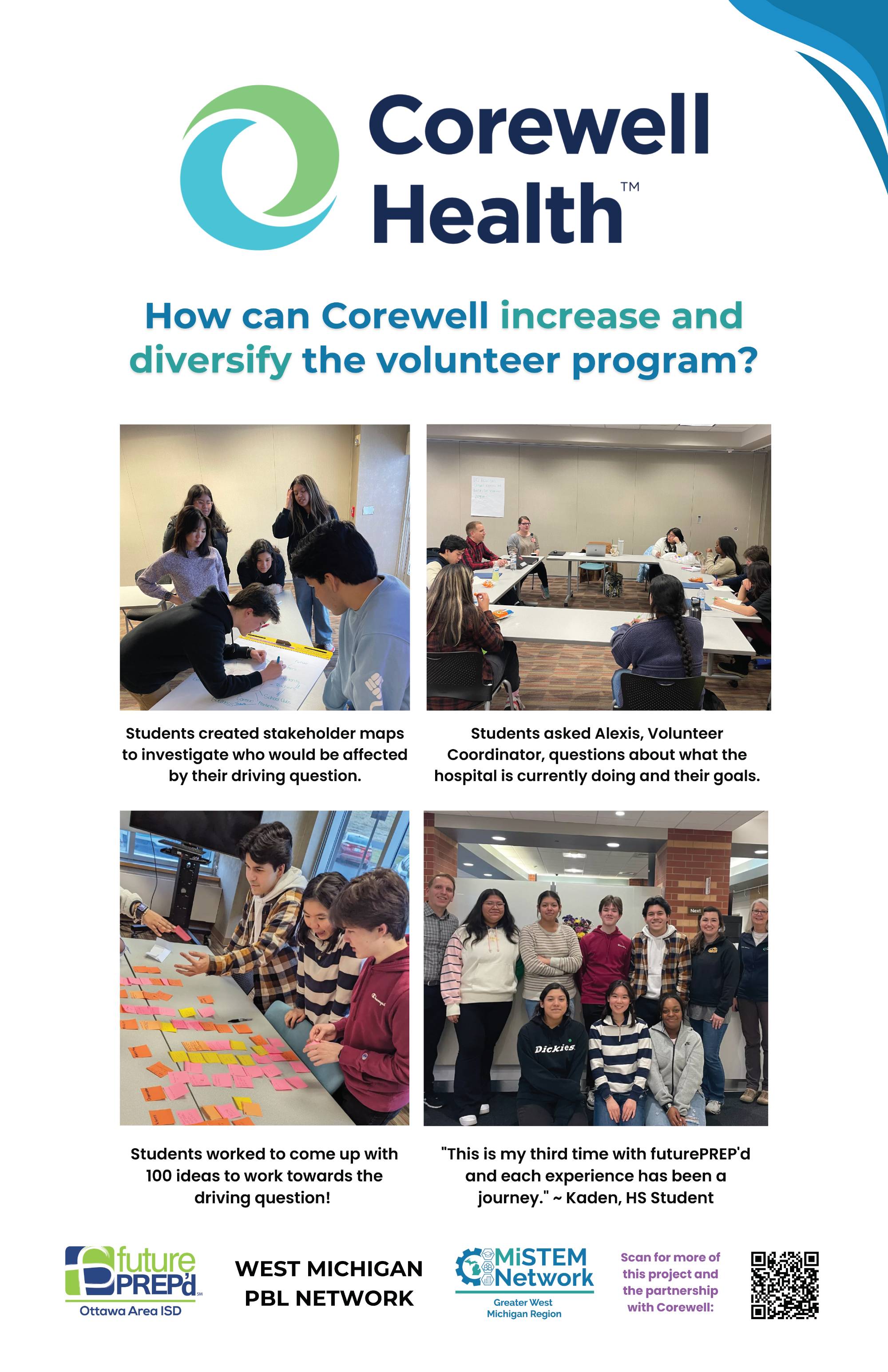 Poster highlighting partnershipwith Corewell Health